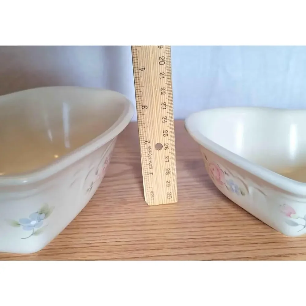 Vintage Pfaltzgraff Tea Rose Heart Shaped Nesting Bowls (Set of 2) - Made in USA
